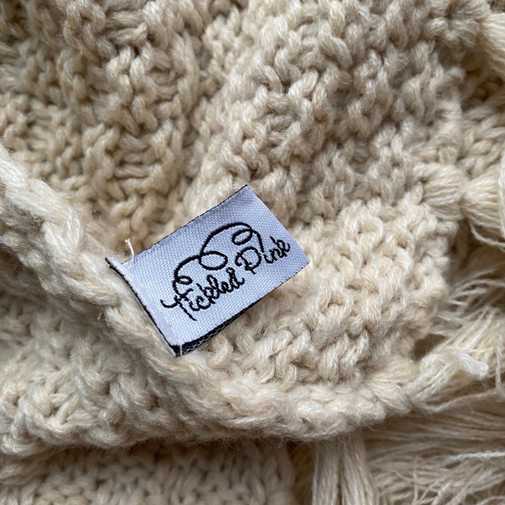 Tickled Pink Patchwork Knit Poncho - image 5